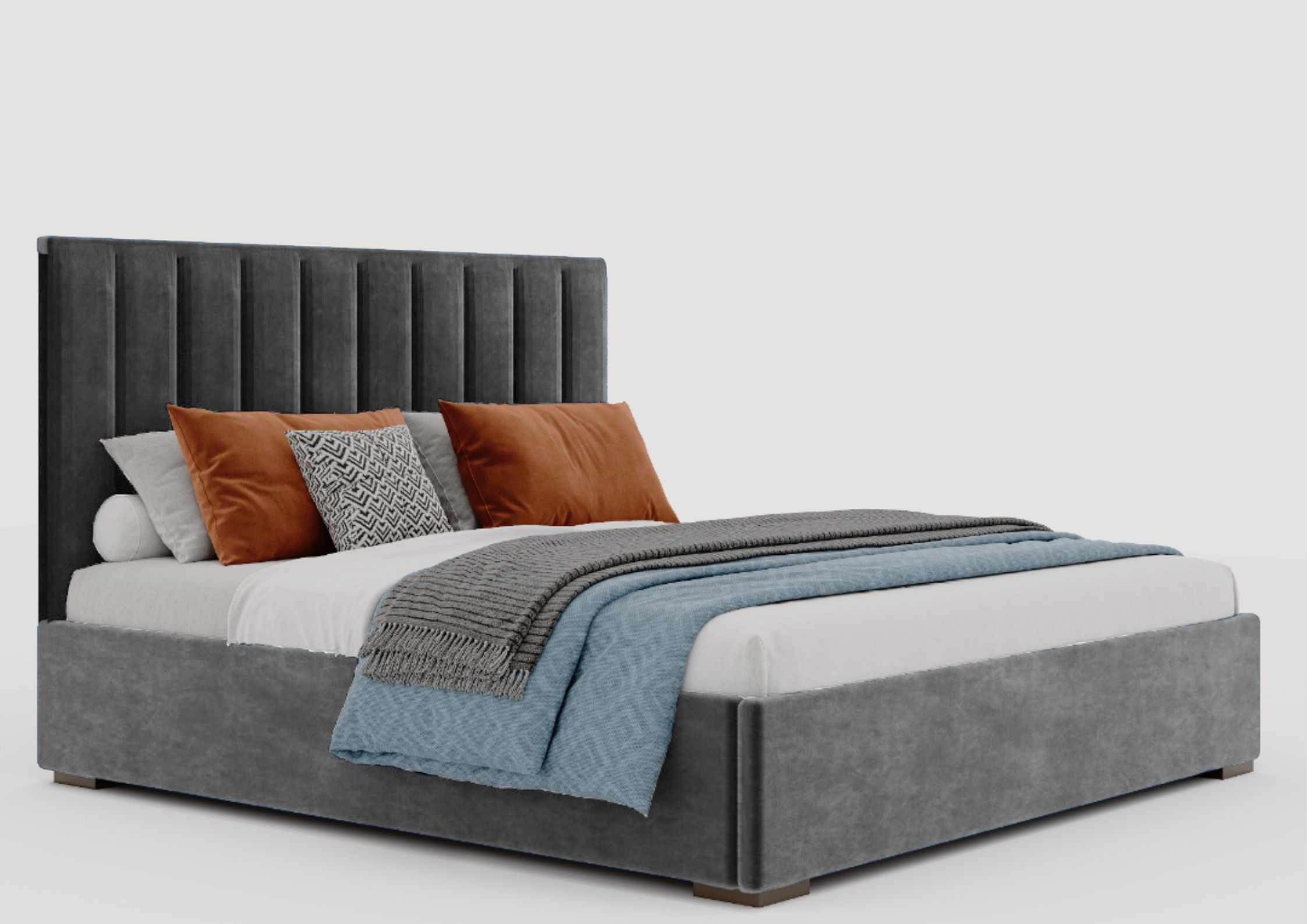 Grafitowe łózko 120x200cm